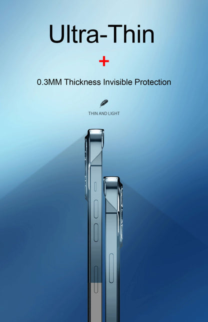 Capa Transparente de Luxo Sem Borda para iPhone 17 Air 16 15 14 13 12 11 Pro Max Plus Mini Capa Rígida de PC à Prova de Choque Transparente