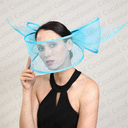 Fascinator de Véu Branco Elegante Chapéu Feminino para Kentucky Derby Evento de Corrida Adorno de Cabeça de Moda Boné de Rede Chapeau para Eventos Femininos