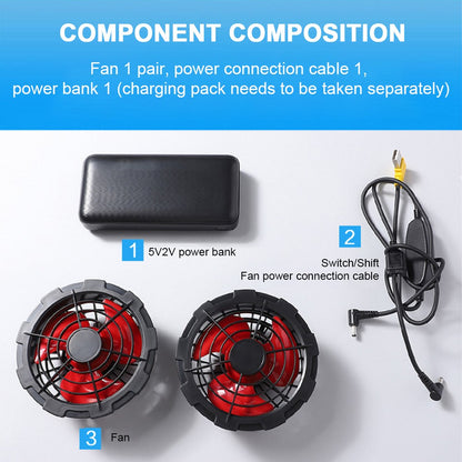 Fan vest Electric Cool Vest Cooling Fan Vest Air-conditioned Clothes Hiking Cooling 13 Hours High Temperature Work Fishing Vest