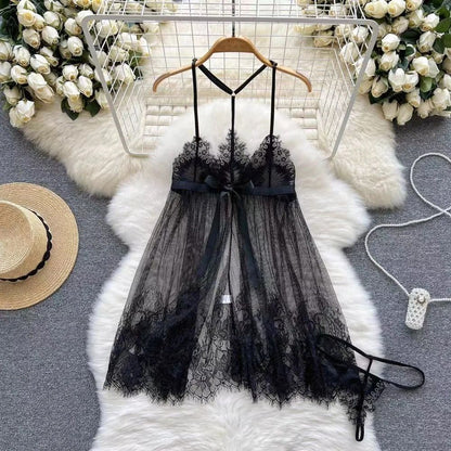 Bunny Complete Maid Cosplay Costume Set Ruffle Cosplay Vacation Halloween Outfit Halter Dress Set Outfit Costume Play Occasions