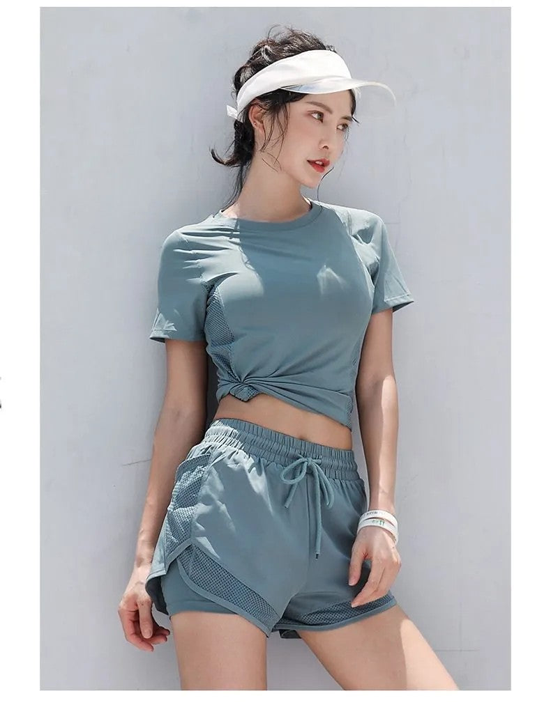 Summer sports shorts, women's loose casual anti-walking, light speed drying, high-waisted running, fitness, yoga, thin, breathab