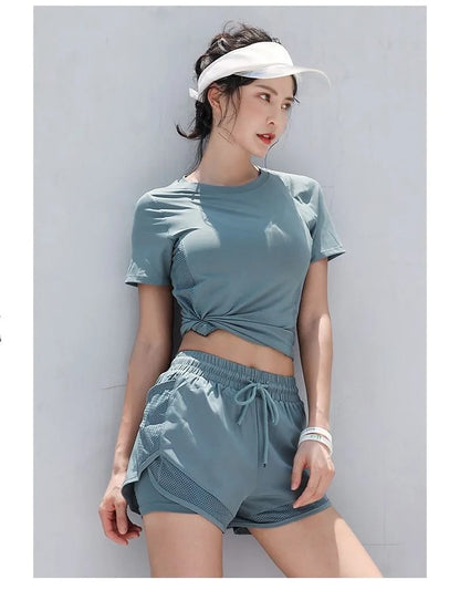 Summer sports shorts, women's loose casual anti-walking, light speed drying, high-waisted running, fitness, yoga, thin, breathab