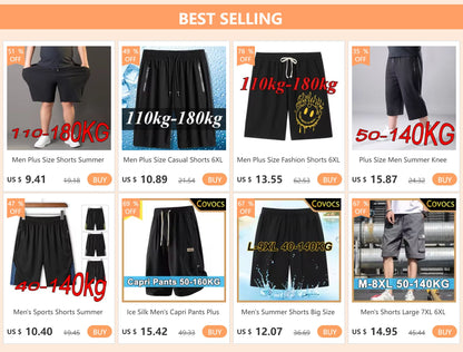 Men Plus Size Casual Shorts 6XL 7XL Big Size Gym Shorts Men Ice Silk Stretchy Summer Beach Short Pants Quick Dry Breathable