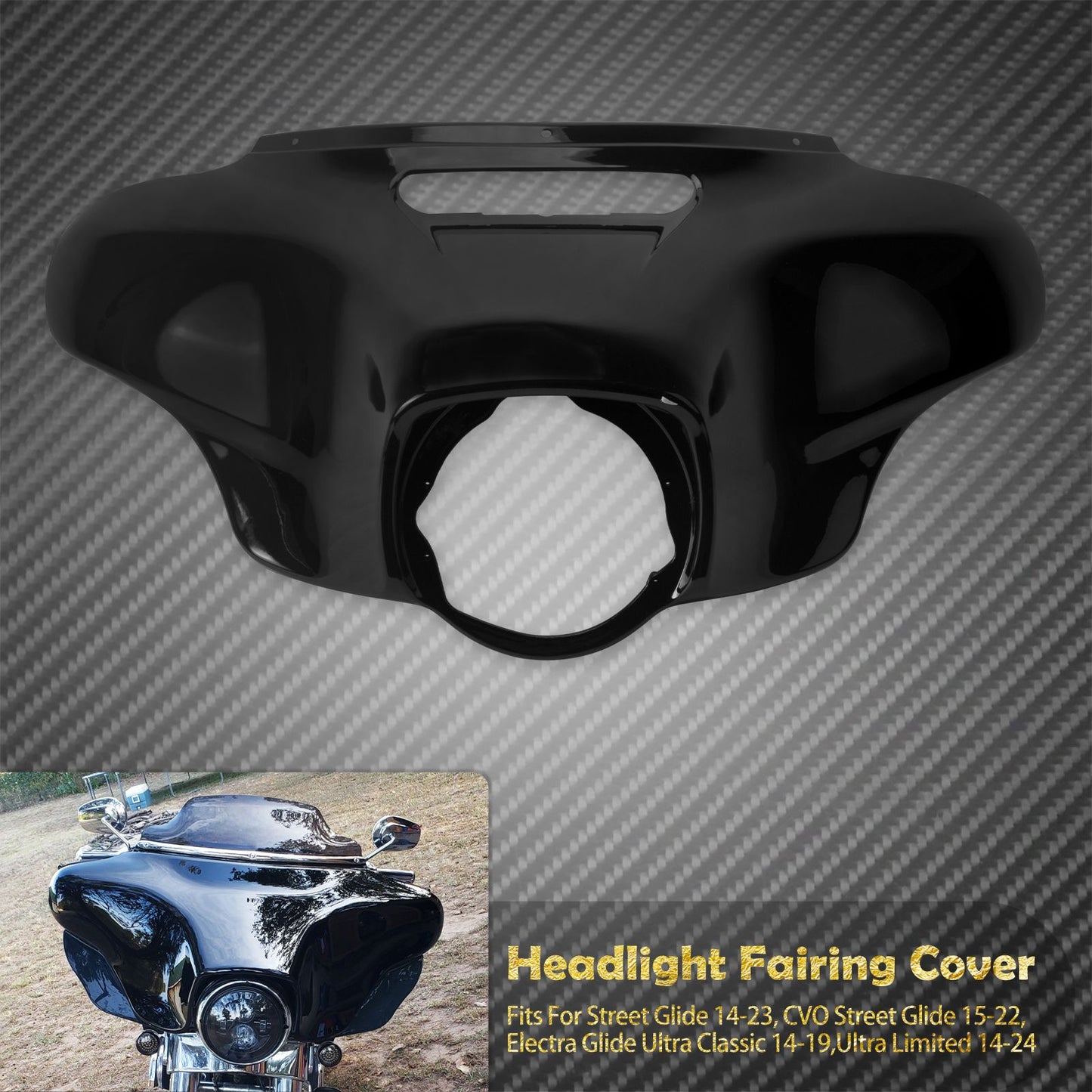 Capa Externa do Farol Dianteiro da Motocicleta para Harley Touring Street Glide Ultra Limited 2014 em diante Electra Glide CVO