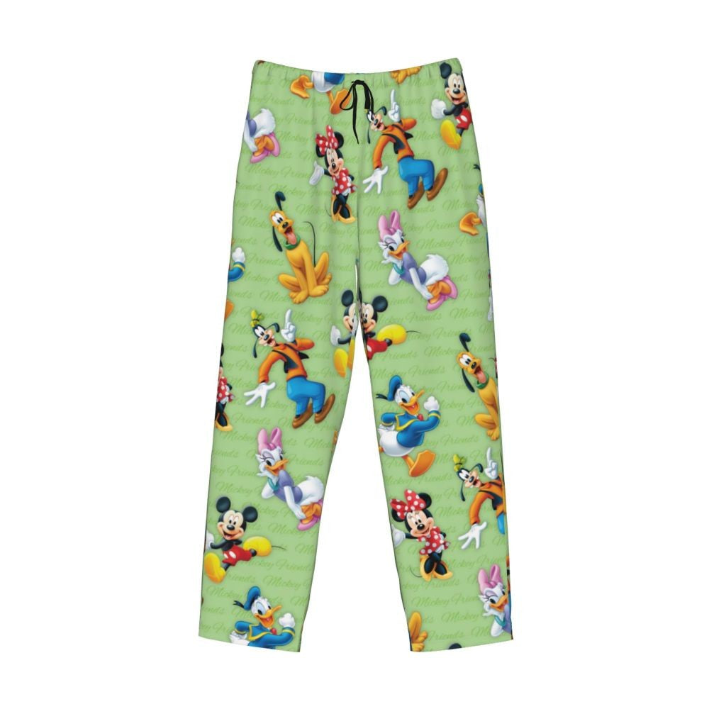 Custom Print Mickey Mouse Donald Duck Pajama Pants Men Sleep Sleepwear Bottoms with Pockets