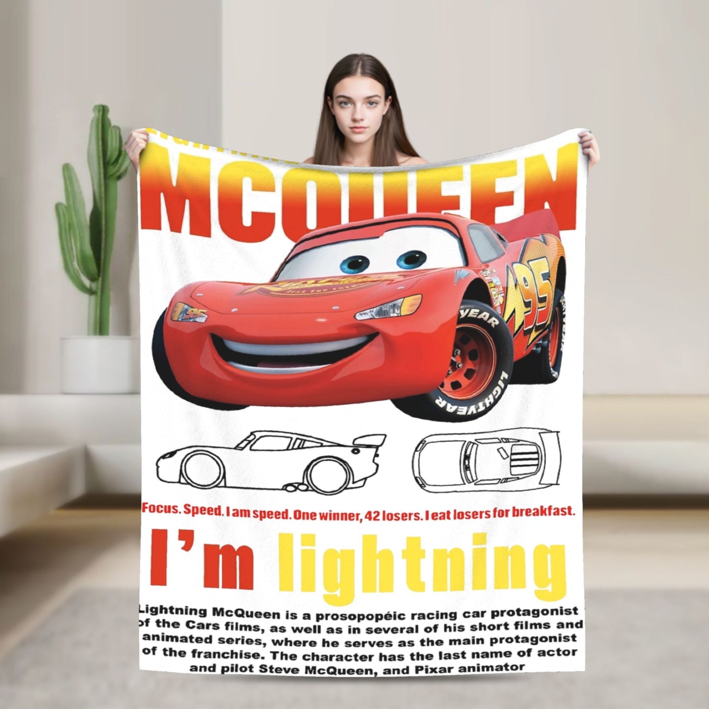 Mater Lightning McQueen Cars Blankets Flannel Spring Autumn  Multi-function Soft Throw Blanket for Home Travel Bedspread