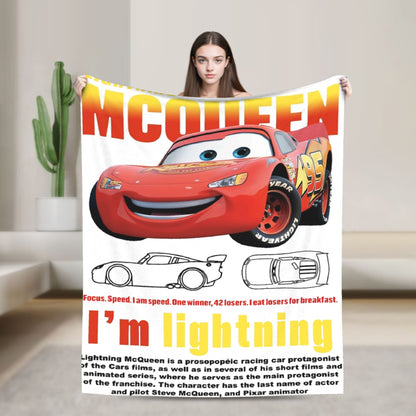 Mater Lightning McQueen Cars Blankets Flannel Spring Autumn  Multi-function Soft Throw Blanket for Home Travel Bedspread