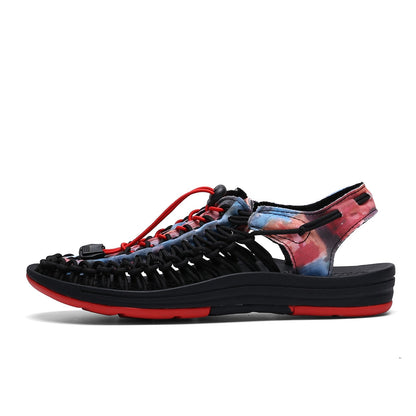 2024 New Arrival Summer Men's Shoes Breathable Beach Loafers Hand Woven Roman Sandals High Quality Men's Comfortable Flats