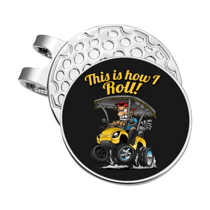 Magnetic Golf Hat Clips Golfer Pattern Position Marker Golf Ball Marker Metal Material Cartoon Golf Cap Clips Men Women
