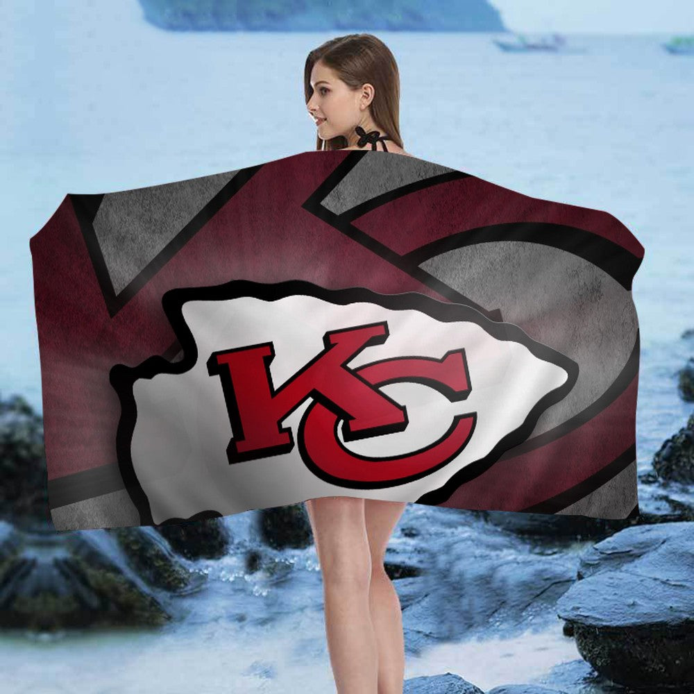 K-Kansas City C-Chiefs Big Microfiber Beach Towels Quick Dry Towel Sand Beach Towels Pool Towel for Travel Swim Pool Yoga
