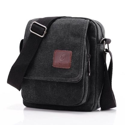 Vintage Canvas Men Crossbody Bag Anti-theft Large Capacity Outdoor Small Bag Wear-resistant Business Cashier Wallet Shoulder Bag