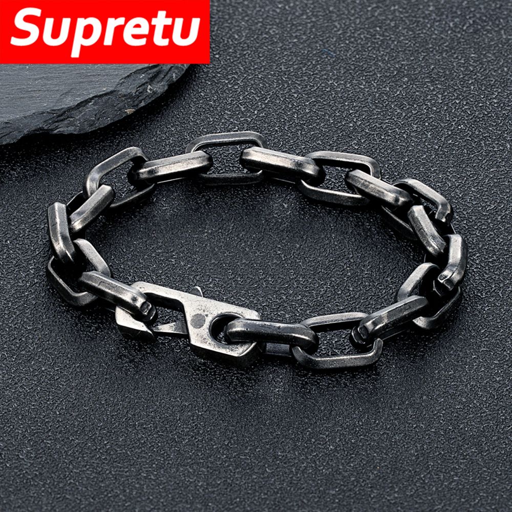 Pulseira de Corrente O Simples de Charme Cuba Masculina Feminina Moda Dubai Elo Punk Hip Hop Aço Inoxidável Casal Bangle Joias da Moda Presentes