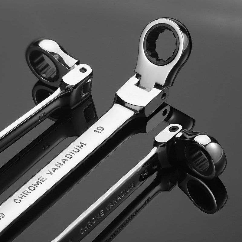 1 Chave Catraca Flexível com Cabeça Articulada para Garagem, Ferramenta Manual Métrica para Reparo Automotivo e Residencial