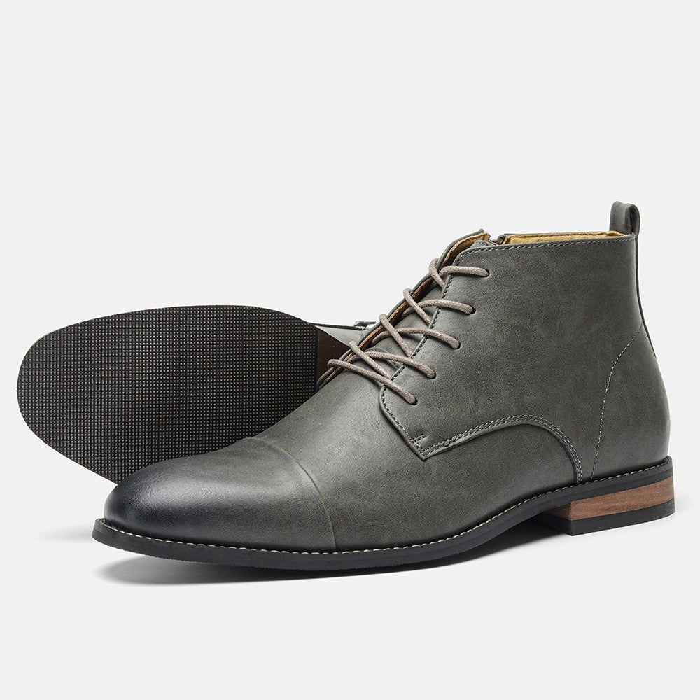 Botas Masculinas Confortáveis Moda 2025 Botas de Couro de Marca