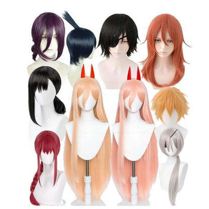 Perucas de Cosplay de Anime de Alta Qualidade Chainsaw Man Reze Angel Devil Quanxi Makima Power Hayakawa Aki Denji Peruca de Cabelo Resistente ao Calor