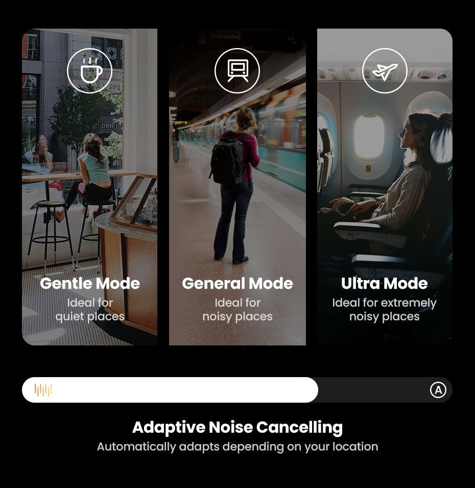 Choice Wireless Bluetooth Headphones 43dB Hybrid Active Noise Cancellation Hi-Res LDAC 75H Spatial Audio Headset Earphones