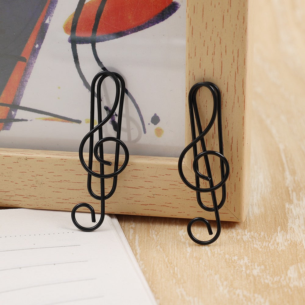 Metal Creative Music Note Shaped Creative File Clamp Paper Clips Bookmark Holder Paper Decorative Clip for Office School Home