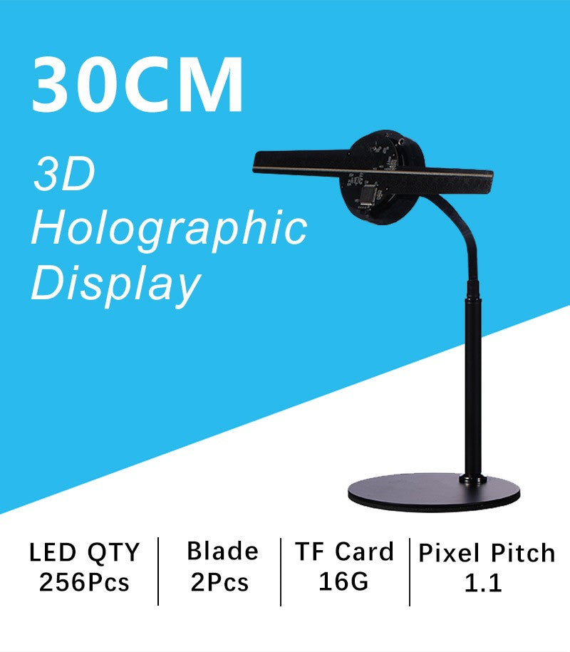 30CM WIFI 256Pcs Led 3D Hologram Logo Projector Advertising Holographic Fan For Event Rent And Shopping Mall Store