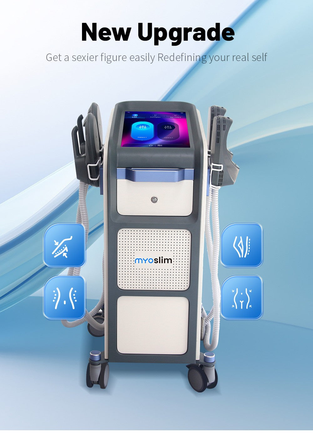 High-Intensity EMS Body Sculptor – RF Cavitation & Muscle Firming with Pelvic Area Optimization