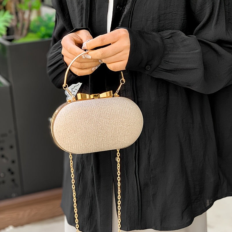 Light luxury sequined hand-held dinner bag, elegant style bag, high-end chain single-shoulder crossbody bag