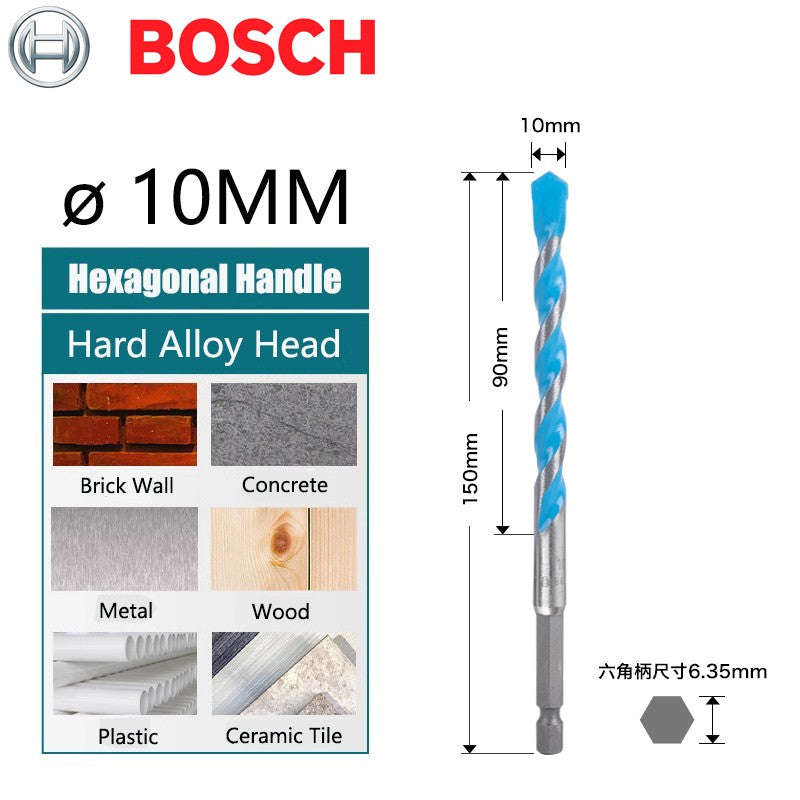 BOSCH EXPERT Broca Multifuncional Haste Hexagonal para Metal/Madeira/Plástico/Cerâmica Furo de Parede Broca Helicoidal 1PÇ