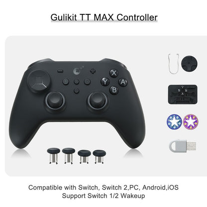 GuliKit TT Max Wireless Controller for Nintendo Switch 1/2 with Tension Adjustable TMR Joysticks for Windows Android iOS