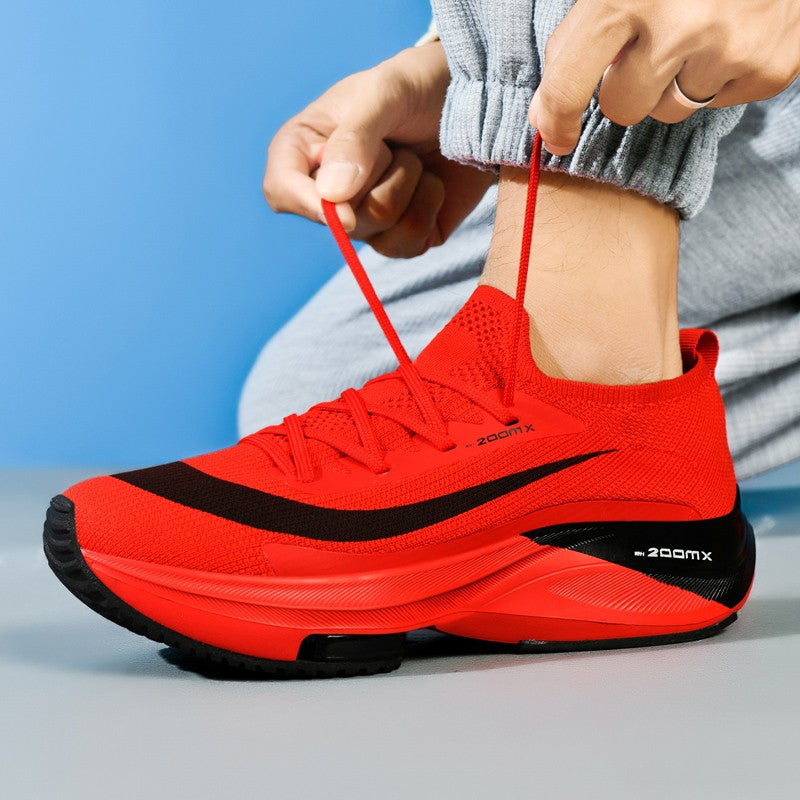 Couple Running Shoes Men Mesh Breathable Comfortable Flat Casual Walking Shoes Lace-up Trendy Outdoor Sneakers for Men Women