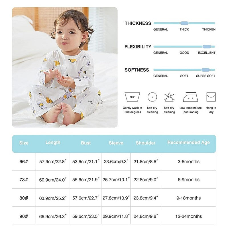 MICHLEY 3pcs Baby Short-Sleeve Rompers Long-Sleeve Jumpsuit Bodysuit Soft White Cartoon Infant Clothes Overalls  For Boys Girls