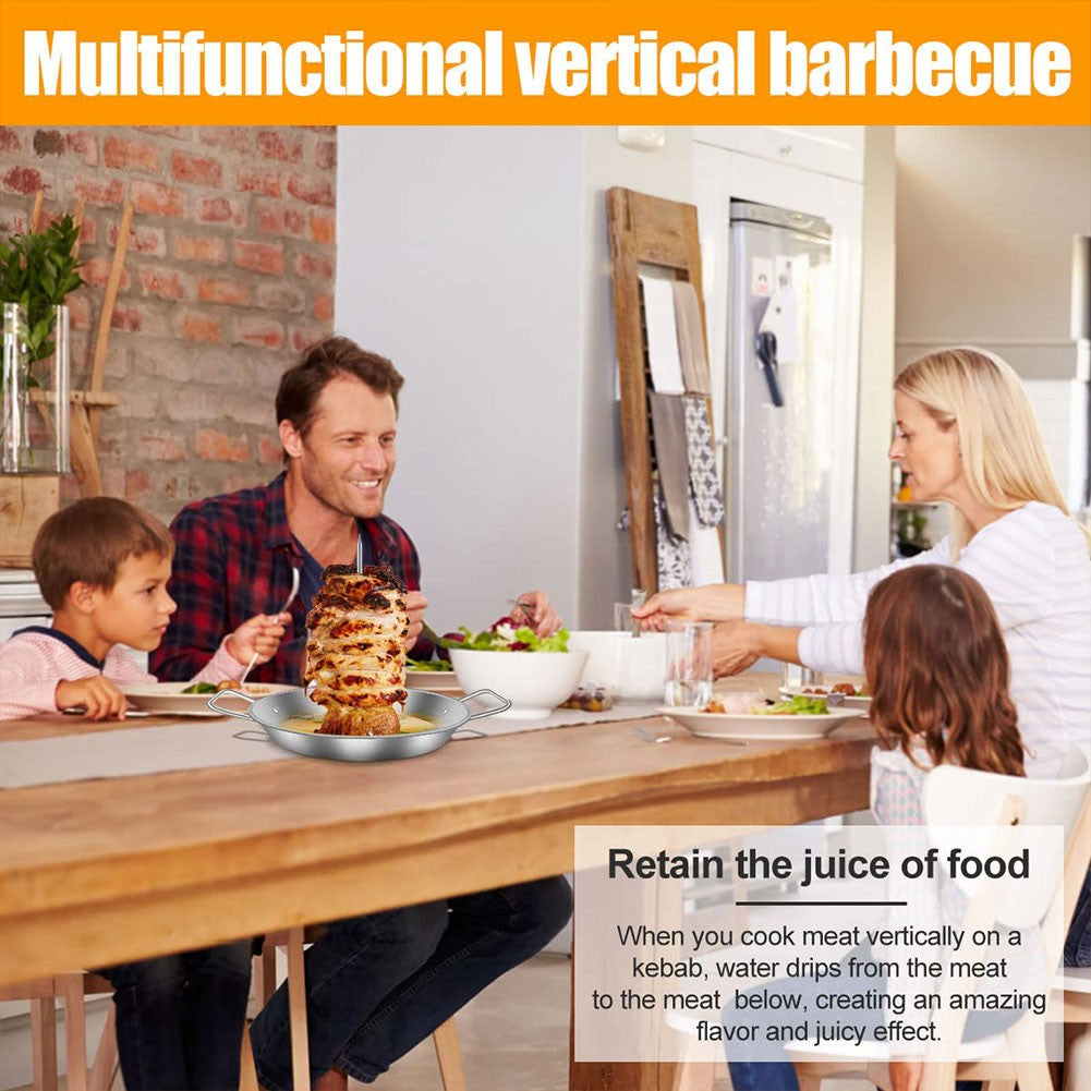 Stainless Steel Barbecue Grilling Rack for Steak Beer Metal Vertical Skewer Grilling Replacement Spikes with Handle Accessories