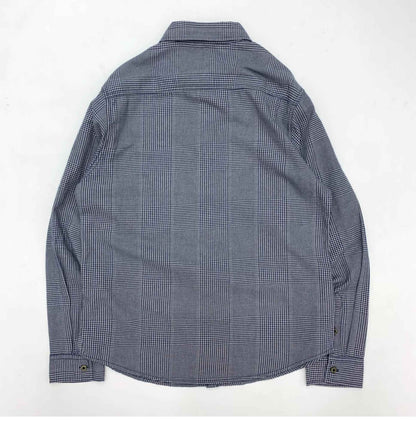 Plaid shirt Men's vintage shirt American cargo cotton loose casual coat