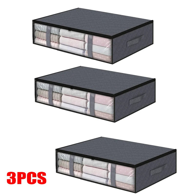 Under bed Storage Bag For Portable Foldable Quilt Bags Wardrobe Clothes Organizer Storage Box Dustproof Organizer Large Capacity