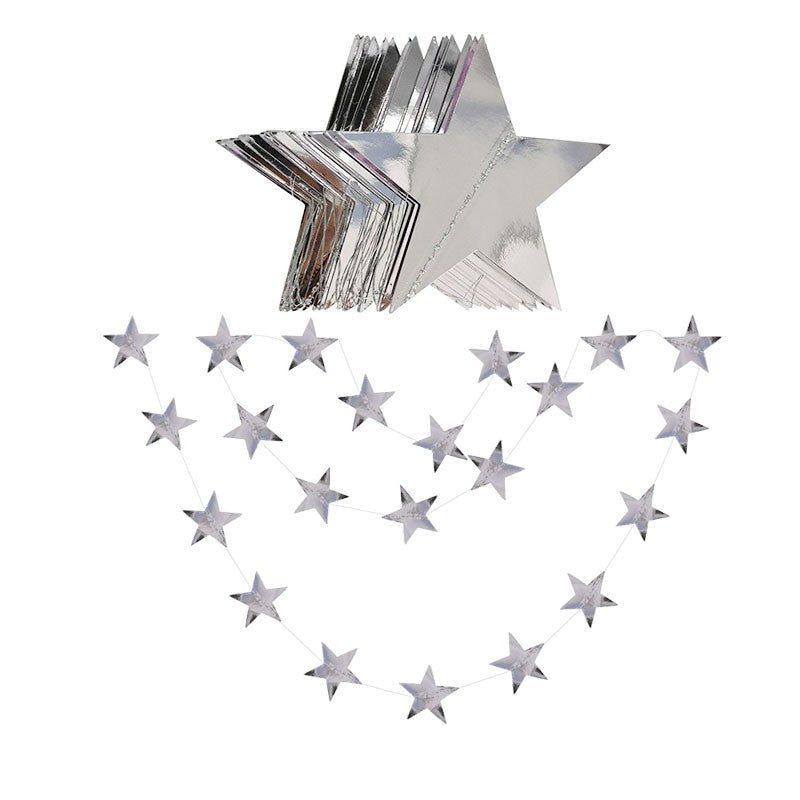 4M Star Garland 7cm 10cm Paper Stars Streamer Glitter Bunting for Birthday Party Decoration Kids Room Decor Baby Shower Supplies