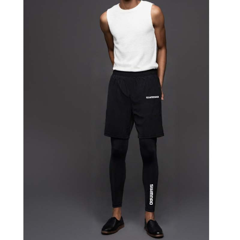 Calça Masculina Casual para Atividades ao Ar Livre 2025 de Secagem Rápida para Pesca, Ciclismo, Caminhada e Calça de Corrida Fitness Elástica Justa de Duas Peças