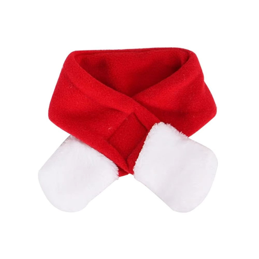 Capa de Inverno Fofa para Pets Cão Gato Roupas de Natal Quente Filhote de Papai Noel Cachecol Vermelho Chapéu Cabeça Engraçado Fantasia de Natal para Pets Cão Gato Capas