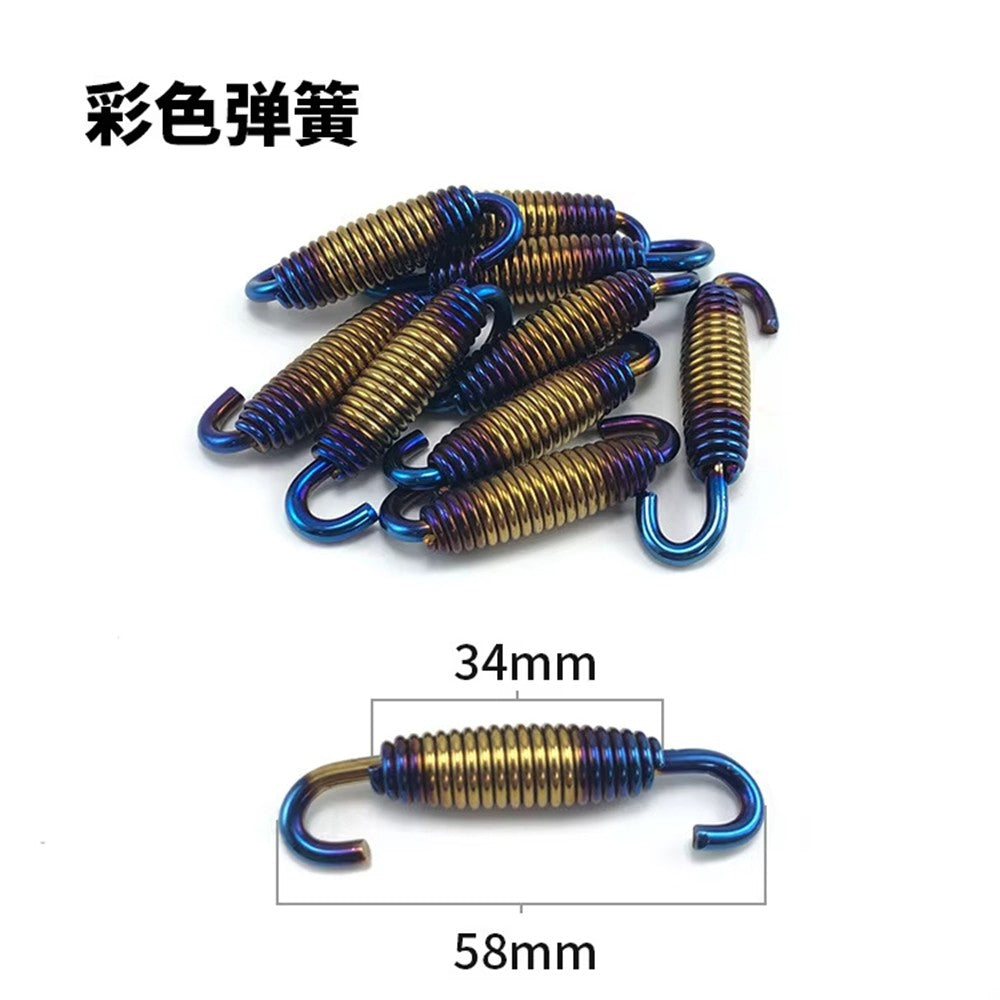 slip-on 2PC Universal Motorcycle Exhaust Spring Hooks Stainless Steel Exhaust Front Middle Link Pipe Rotatable Metal Springs