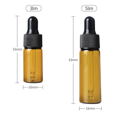 50/100PCS 1-5/ML Essential Oil Glass Refillable Eye Empty Dropper Bottle Container TravelPortable for Essential Oils, Perfumes