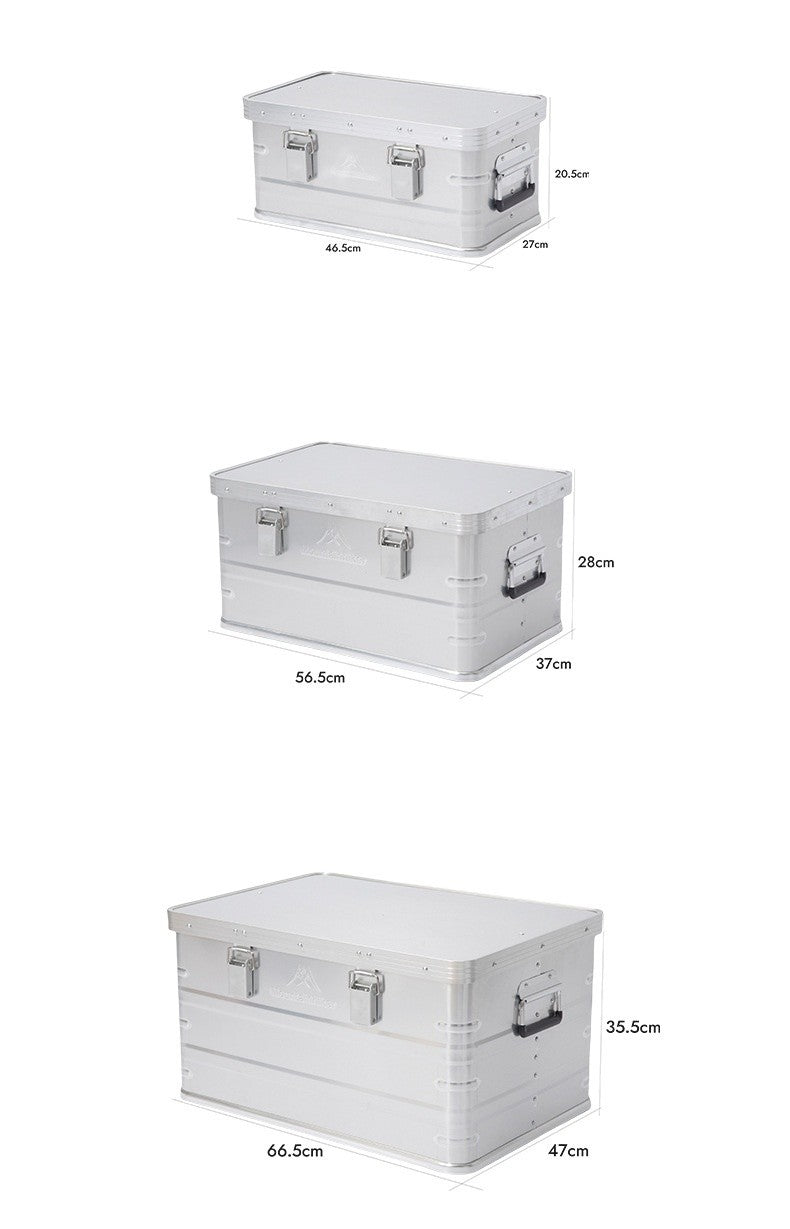 MOUNTAINHIKER Outdoor Storage Box Camping Picnic Travel Aluminum Alloy Large Capacity Box Silver Storage Bag 30-80L