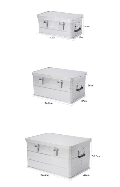 MOUNTAINHIKER Outdoor Storage Box Camping Picnic Travel Aluminum Alloy Large Capacity Box Silver Storage Bag 30-80L
