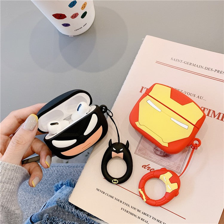 Capa Batman para Airpods Pro 2, Capa de Silicone à Prova de Choque 3D Desenho Animado para Airpods 4 3 2 1 Capa Protetora Funda Meninos Crianças