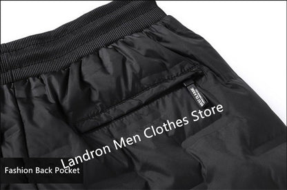 Calças Masculinas de Pena de Pato para Exterior, Acolchoadas, Inverno, 8GG, 7GG, 6GG, Jogger, Quente, Impermeável, Térmica, Tamanhos Grandes, Roupas Resistentes ao Frio