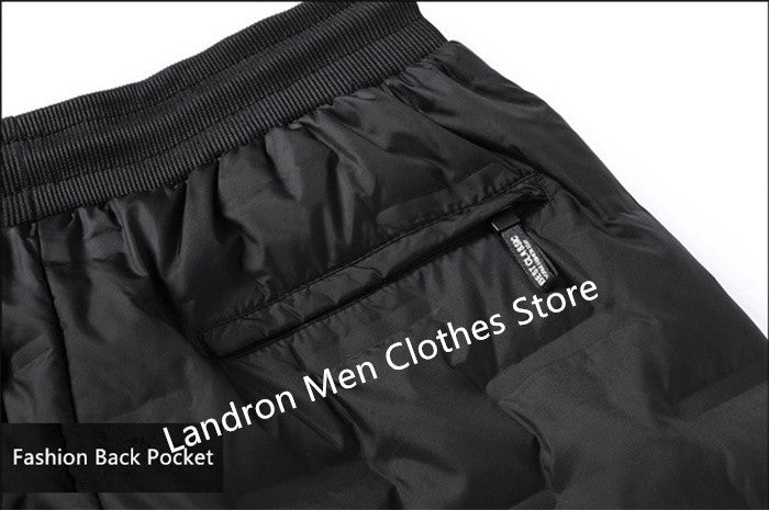 Calças Masculinas de Pena de Pato para Exterior, Acolchoadas, Inverno, 8GG, 7GG, 6GG, Jogger, Quente, Impermeável, Térmica, Tamanhos Grandes, Roupas Resistentes ao Frio