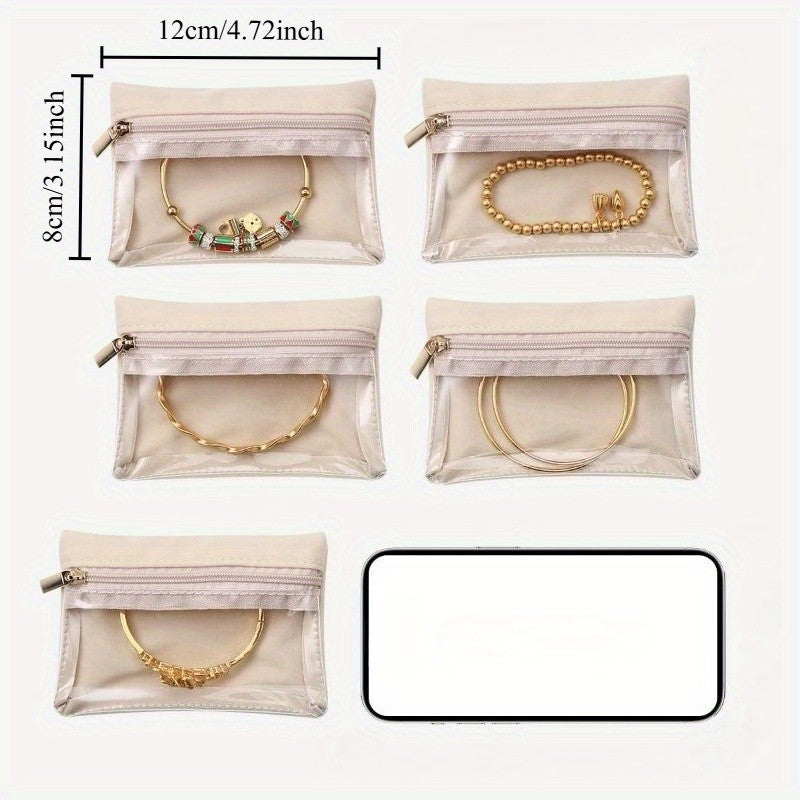 6pcs Small Zipper Bag Storage Bag Exquisite Jewelry Packaging Bag Handy Storage Container for Jewelry Collector