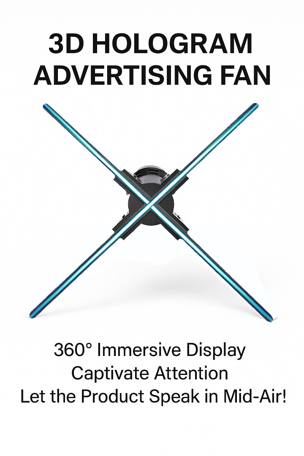 22 inch 3D Hologram Fan Display Advertising Projector LED Wall Mounted Digital Rotating Fan for Business Visual Promotion