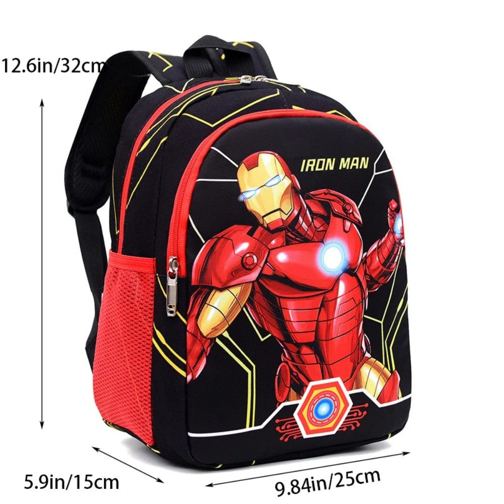 Disney MARVEL Spider-Man Iron Man Primary School Backpack Double Layer Cartoon Student Travel Rucksack Schoolbag Kids Boys Gifts
