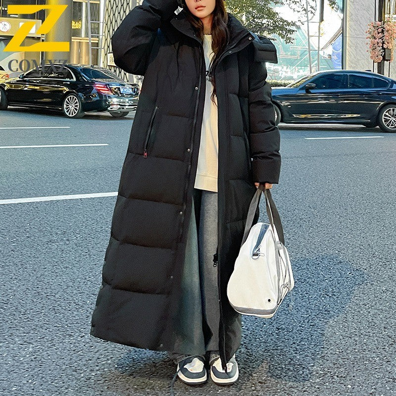 Maxbarley New 90 Goose Down Jacket Men Women Winter Thick Warm Long Knee Over Down Jacket High-quality Lightweight Puffer Coats