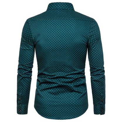 New Arrival 2025 Spring Men's Long Sleeve Shirts | Fashionable Single-Breasted Cotton Shirt in Blue Green Khaki Grey | Available