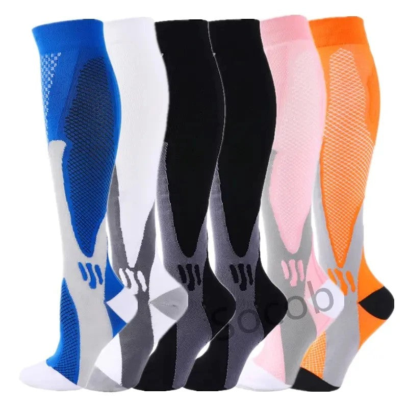 3/6/7 Double Compression Socks Varicose Socks Men Women With Diabetes Pregnancy Elastic Socks Gym Outdoor Sports Rugby Running