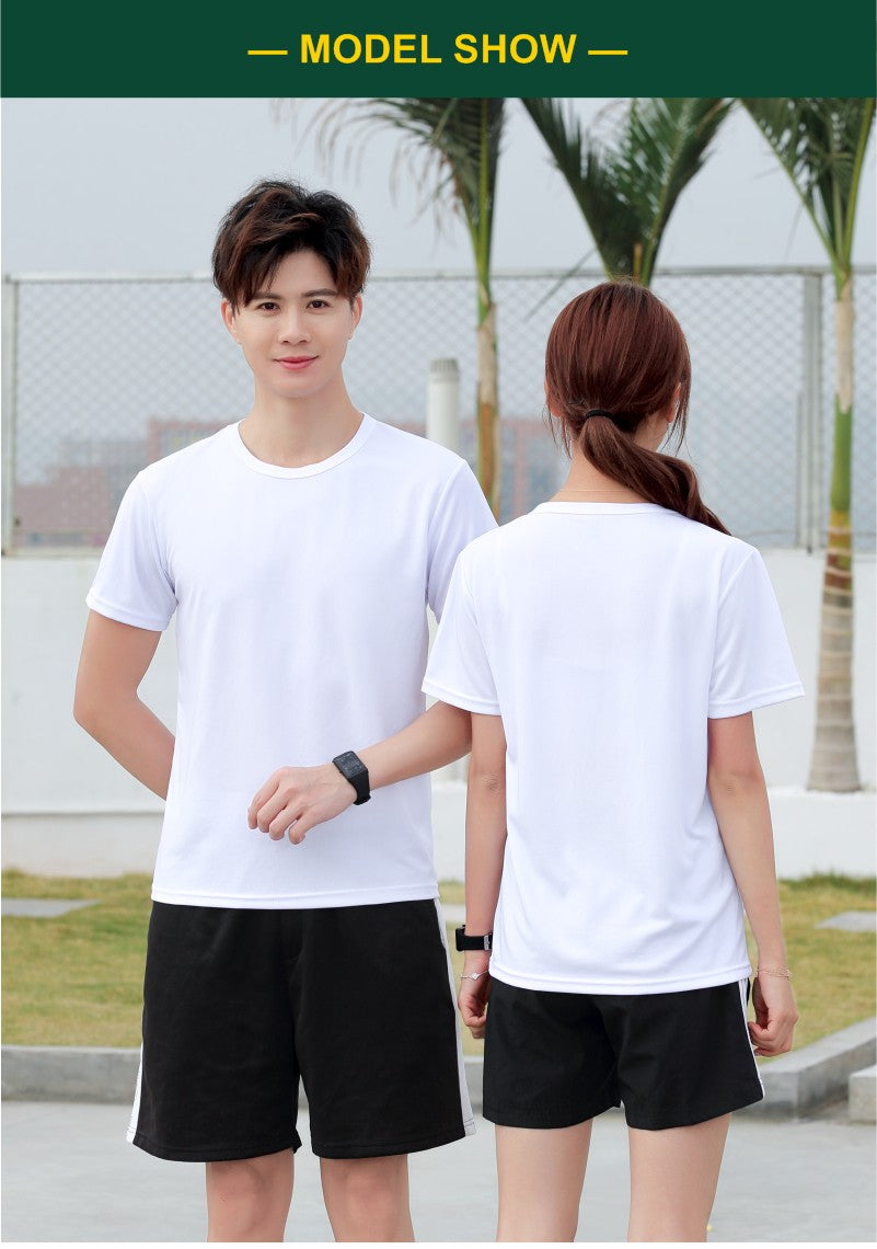 Quick-drying T-shirt Custom Logo Breathable Sports Top Embroidery Personalized Logo Team Activity T-shirt Print Pattern 2025