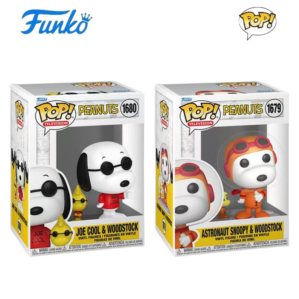 Funko Pop Snoopy Beagle Scouts Série Boneco de Ação Anime Woodstock Astronauta Joe Cool Brinquedo Modelo Figuras Edição Limitada Presentes