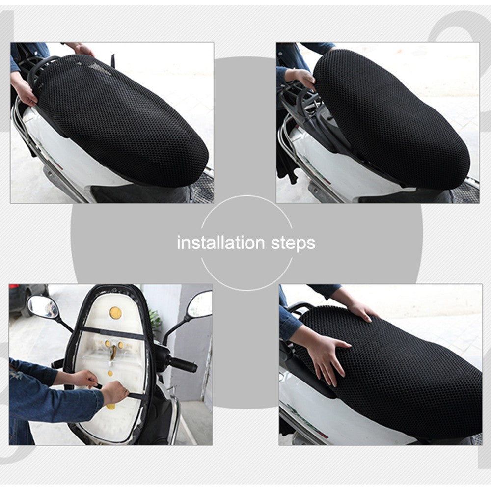 AUTCOAT 1 Peça Capa de Assento de Moto Scooter Ciclomotor Malha 3D Respirável Almofada Antiderrapante S-6XL